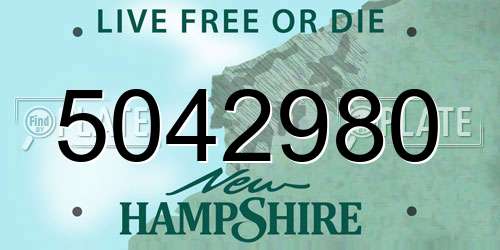5042980 New Hampshire License Plate