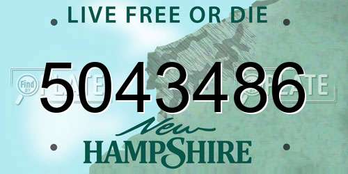 5043486 New Hampshire License Plate