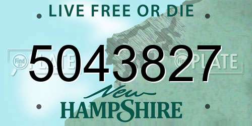 5043827 New Hampshire License Plate