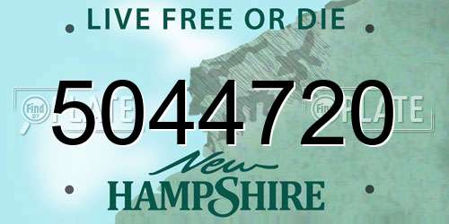 5044720 New Hampshire License Plate