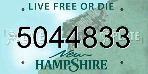 5044833 New Hampshire License Plate