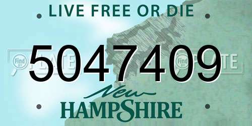 5047409 New Hampshire License Plate