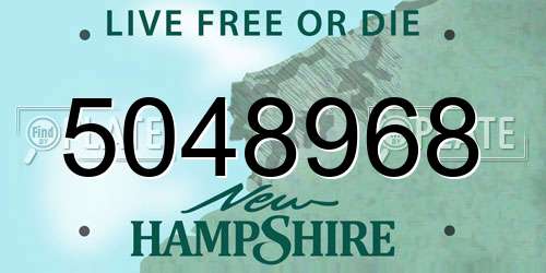 5048968 New Hampshire License Plate