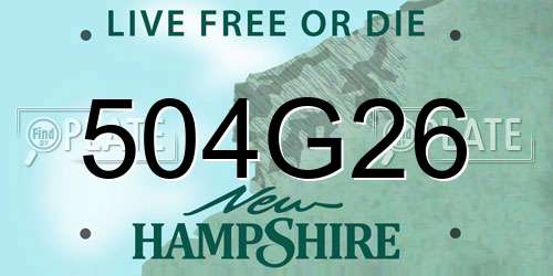 504G26 New Hampshire License Plate