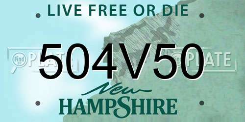 504V50 New Hampshire License Plate