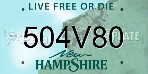 504V80 New Hampshire License Plate