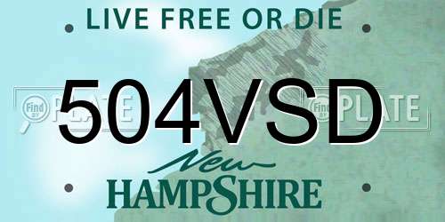 504VSD New Hampshire License Plate