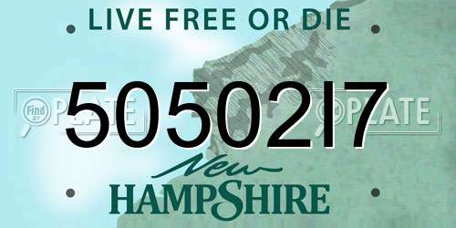 50502I7 New Hampshire License Plate