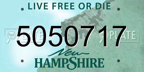 5050717 New Hampshire License Plate