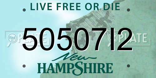 50507I2 New Hampshire License Plate