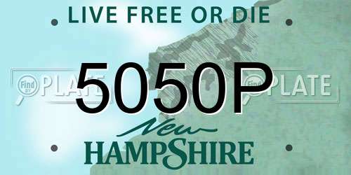 5050P New Hampshire License Plate
