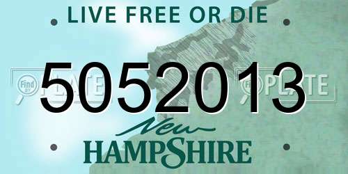 5052013 New Hampshire License Plate