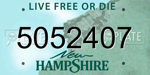 5052407 New Hampshire License Plate