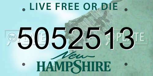 5052513 New Hampshire License Plate