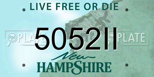 5052II New Hampshire License Plate