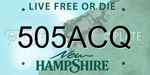 505ACQ New Hampshire License Plate