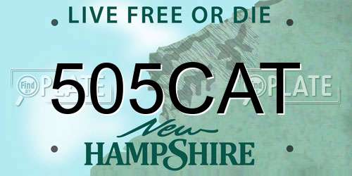 505CAT New Hampshire License Plate