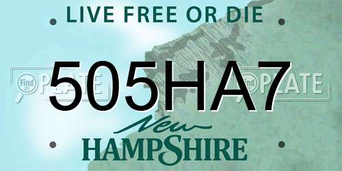 505HA7 New Hampshire License Plate