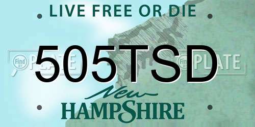 505TSD New Hampshire License Plate