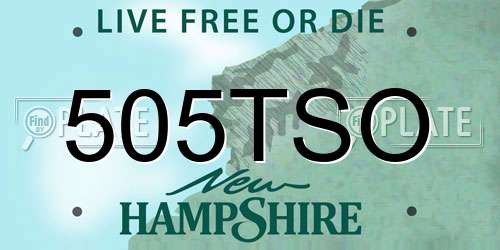 505TSO New Hampshire License Plate