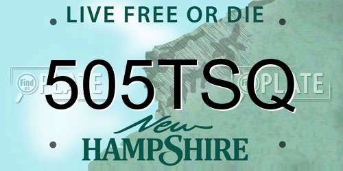 505TSQ New Hampshire License Plate
