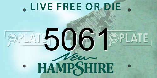 5061 New Hampshire License Plate