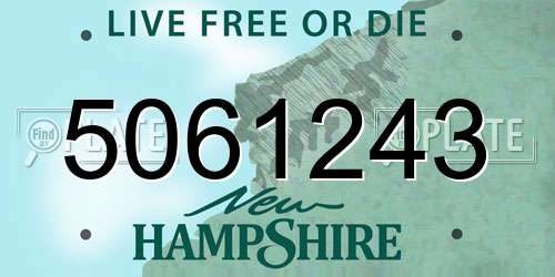 5061243 New Hampshire License Plate
