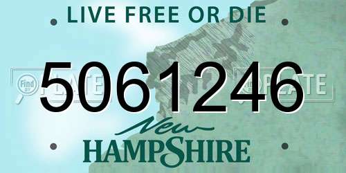 5061246 New Hampshire License Plate