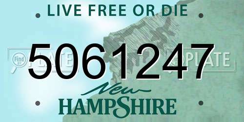 5061247 New Hampshire License Plate