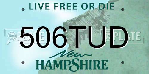 506TUD New Hampshire License Plate