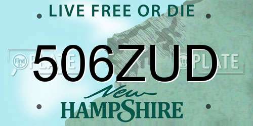 506ZUD New Hampshire License Plate