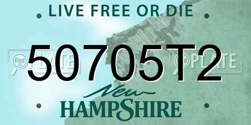 50705T2 New Hampshire License Plate