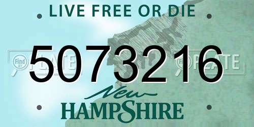5073216 New Hampshire License Plate
