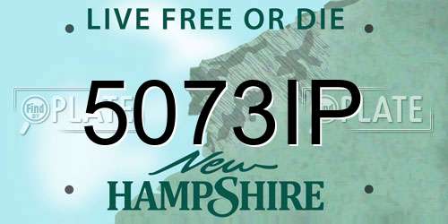 5073IP New Hampshire License Plate