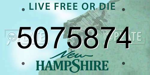 5075874 New Hampshire License Plate