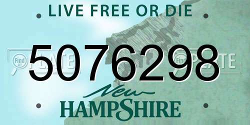 5076298 New Hampshire License Plate