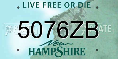 5076ZB New Hampshire License Plate
