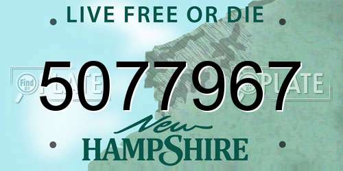 5077967 New Hampshire License Plate