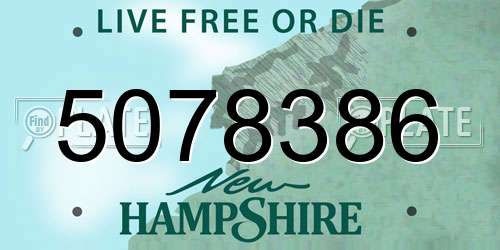 5078386 New Hampshire License Plate