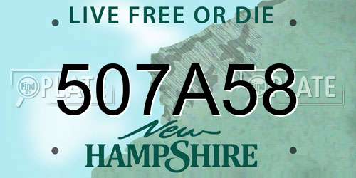 507A58 New Hampshire License Plate