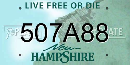 507A88 New Hampshire License Plate
