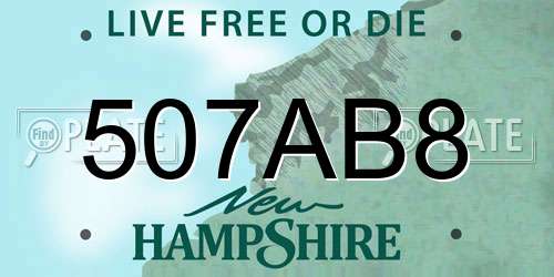 507AB8 New Hampshire License Plate