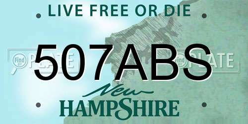 507ABS New Hampshire License Plate