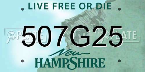 507G25 New Hampshire License Plate