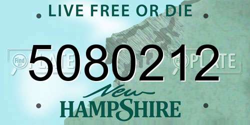 5080212 New Hampshire License Plate