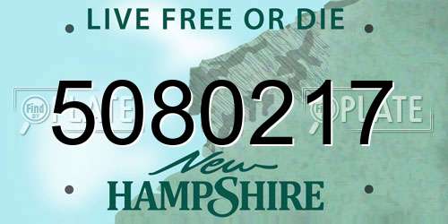 5080217 New Hampshire License Plate