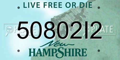 50802I2 New Hampshire License Plate