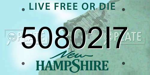 50802I7 New Hampshire License Plate