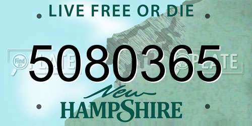 5080365 New Hampshire License Plate