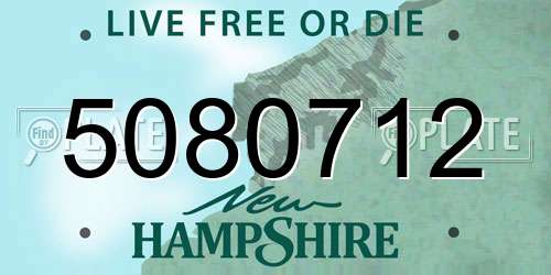 5080712 New Hampshire License Plate